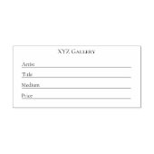 アートギャラリー展示ラベルカードテンプレート ラバースタンプ (インプリント)
