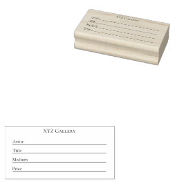 アートギャラリー展示ラベルカードテンプレート ラバースタンプ