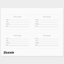 アートギャラリー展示ラベルシール 長方形シール