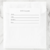 アートギャラリー展示ラベルシール 長方形シール (バッグ)