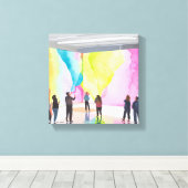 アートギャラリー | 水モダンコンテンポラリー色 キャンバスプリント (インサイチュ (ウッドフロア))