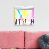 アートギャラリー | 水モダンコンテンポラリー色 キャンバスプリント (インサイチュ (リビング))