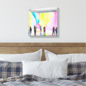 アートギャラリー | 水モダンコンテンポラリー色 キャンバスプリント (インサイチュ (寝室))