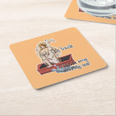 アートクラシカルミーム:私を怖ストップがらせ スクエアペーパーコースター (アングル)