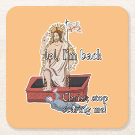 アートクラシカルミーム:私を怖ストップがらせ スクエアペーパーコースター