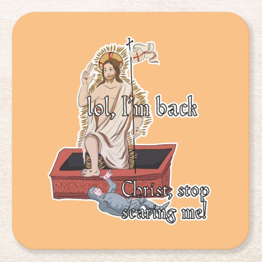 アートクラシカルミーム:私を怖ストップがらせ スクエアペーパーコースター (正面)