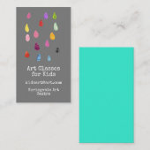 アートクラス子供へのビジネス雨滴 名刺 (正面/裏面)