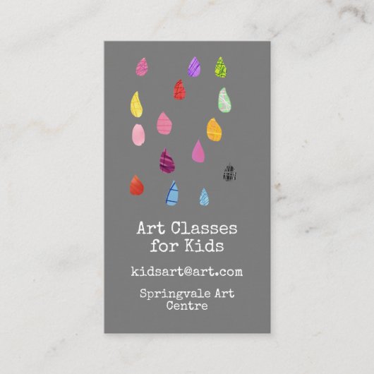 アートクラス子供へのビジネス雨滴 名刺 (正面)