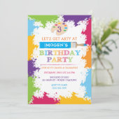 アートクラフト絵を描誕生日パーティーの招待 招待状 (スタンド正面)