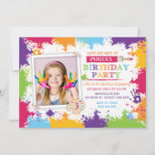 アートクラフト絵を描誕生日パーティーの招待 招待状 (正面)