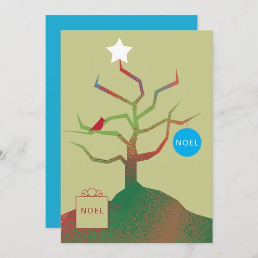 アートクリスマスカードの木 カード (正面/裏面)
