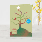 アートクリスマスカードの木 カード (黄色い花)