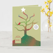 アートクリスマスカー企業のドの木 カード (黄色い花)