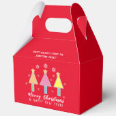 アートクリスマスツリークールレッドホリデークリスマス フェイバーボックス (正面)