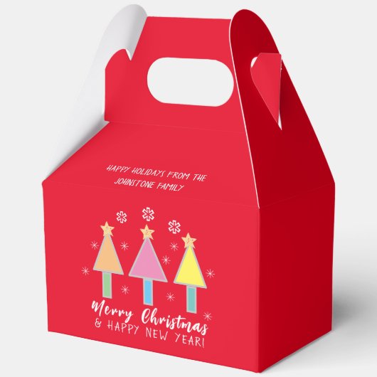 アートクリスマスツリークールレッドホリデークリスマス フェイバーボックス (正面)