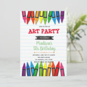 アートクレヨンの誕生日パーティーの招待 招待状 (スタンド正面)