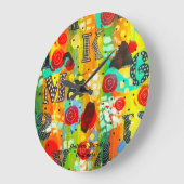 アートクロックカラフルバイパトリシアスチュアートオリジナル ラージ壁時計 (傾斜)