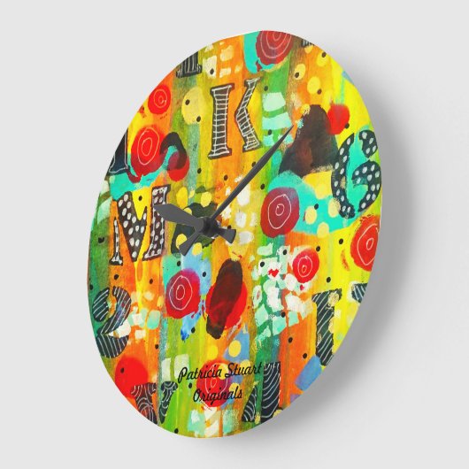 アートクロックカラフルバイパトリシアスチュアートオリジナル ラージ壁時計 (傾斜)
