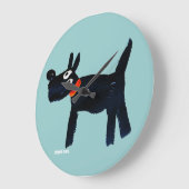 アートクロック：ジョン・ダイア・スコティ・ドッグ ラージ壁時計 (傾斜)