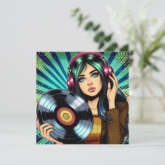 アートクール漫画スタイルガールとビニポップ・アートのルアルバム (スタンド正面)