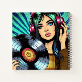 アートクール漫画スタイルガールとビニポップ・アートのルアルバム ノートブック (裏面)