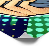 アートクール漫画スタイルガールとビニポップ・アートのルアルバム ポスター (角)