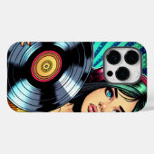 アートクール漫画スタイルガールとビニポップ・アートのルアルバム Case-Mate iPhoneケース (裏面 (横))