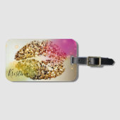 アートグポップ・アートのリタリーグラムシスタイリッシュックフェイク金ゴールドキス ラゲッジタグ (正面横)