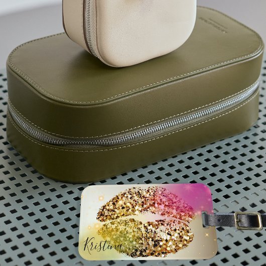 アートグポップ・アートのリタリーグラムシスタイリッシュックフェイク金ゴールドキス ラゲッジタグ