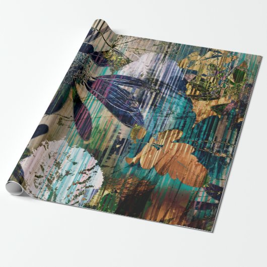 アートグラフィックと水彩秋カラフル ラッピングペーパー (アンロールド)