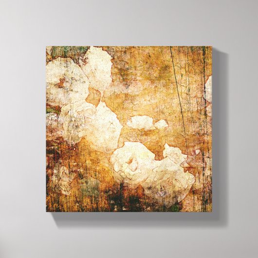 アートグランジフローラヴィンテージ背景テクスチャ キャンバスプリント (正面)