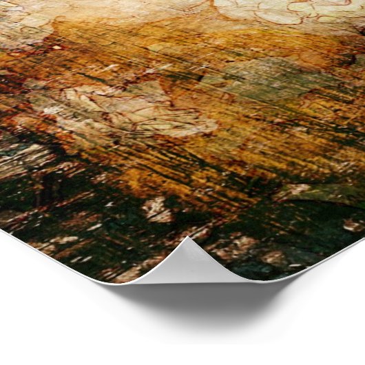 アートグランジフローラヴィンテージ背景テクスチャ ポスター (角)