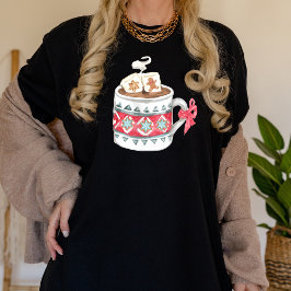 アートコケモダンット女性メリークリスマスホリデー Tシャツ