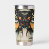 アートコラージュの女性6 保温保冷タンブラー (右面)