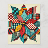 アートコラージュポップ・アートのポインセチアのスクラップブック紙 (裏面)