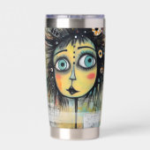 アートコラージュ女性12 保温保冷タンブラー (背面)