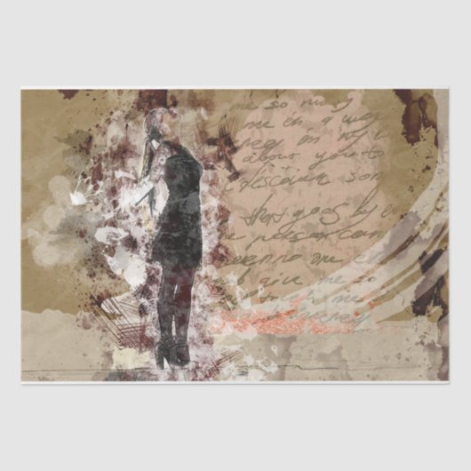 アートコラージュ女性36デコページ 薄葉紙 (正面)