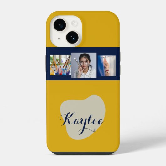 アートコラージュ手書きモノグラムiPhoneケース iPhoneケース (裏面)