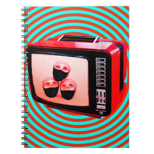 アートコンテンポラリーコラージュテレビのニュースCorona virus con ノートブック (正面)