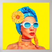 アートコンテンポラリーコラージュバケーションファッションガールCu ポスター (正面)