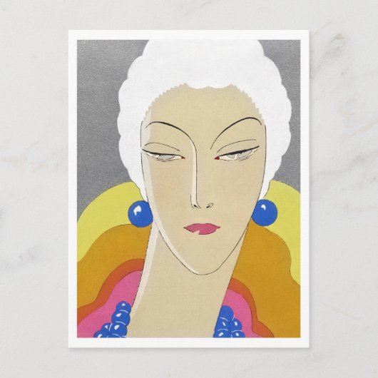 アートゴーユボートェ（1928年）ファッションイラストレーション ポストカード (正面)