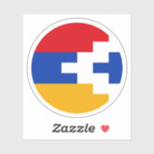 アートサカ国旗の丸いステッカー シール (シート)