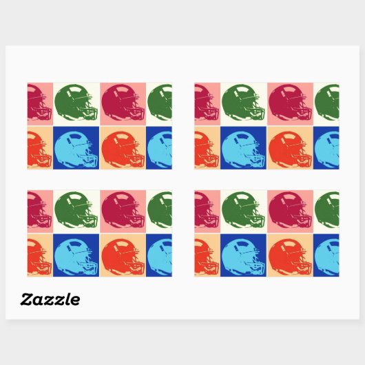 アートサッカーポップ・アートのヘルメット長方形シール 長方形シール (シート)