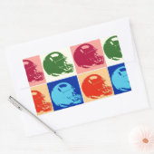 アートサッカーポップ・アートのヘルメット長方形シール 長方形シール (封筒)