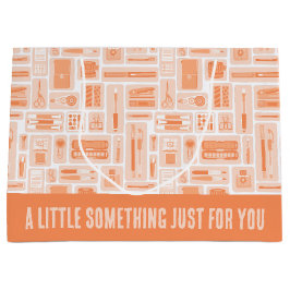 アートサプライお洒落オレンジパターンクリエイティブ ラージペーパーバッグ