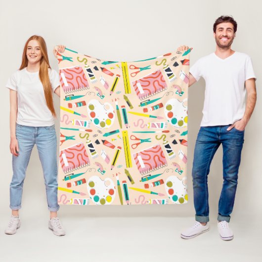 アートサプライオールオーバープリントアートエプロン フリースブランケット (インサイチュ)