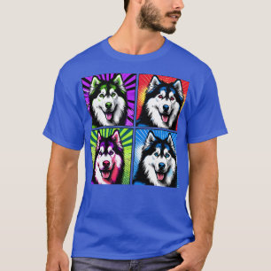 アートシベリアハスキーティーキお洒落ニンオートクチュール Tシャツ