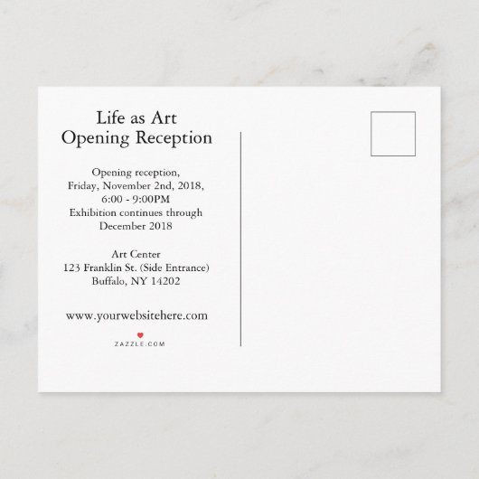 アートショー招待状はがき インビテーションポストカード (裏面)