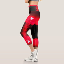 アートシーサンセットブラックアンドレッドカプリレギンス カプリレギンス