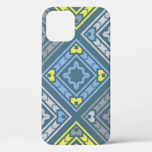 アートシームレスパターン。フォークモチーフ。ヴィンテージ幾何学的 iPhone 12ケース